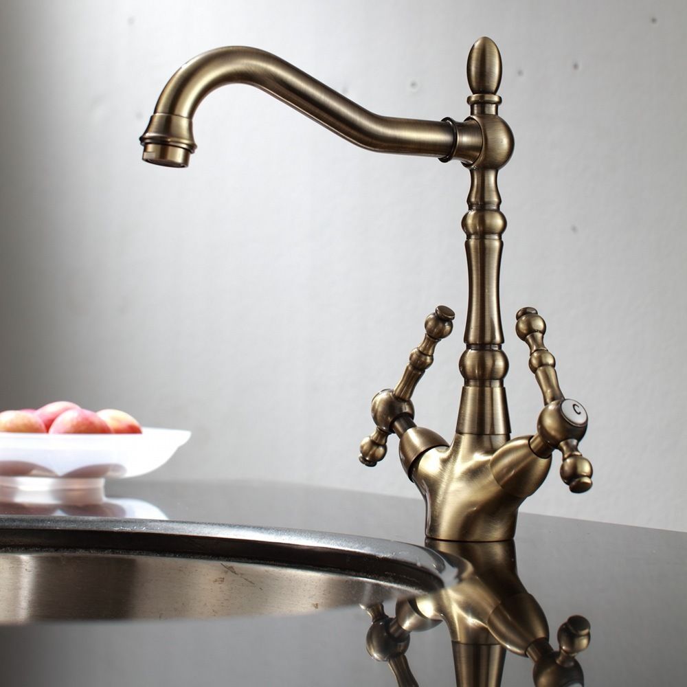 Piedmont Deck Mount Antique Bronze Kitchen Faucet